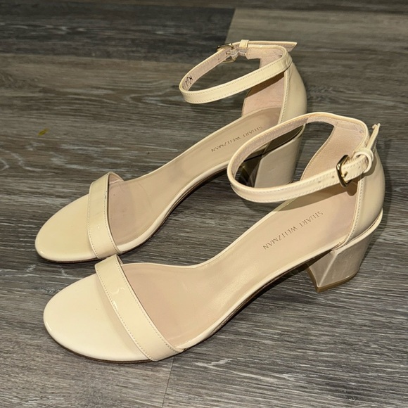 Stuart Weitzman Nude Block Heels - Size 7.5 - Picture 1 of 8
